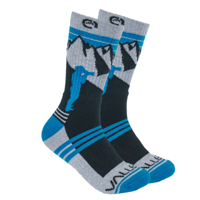 Vallerret Merino Wool Crew Sock - Mtn Blue (size 36-40) (36-40)