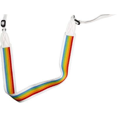 Polaroid Camera Strap Flat Rainbow White (Bílá)